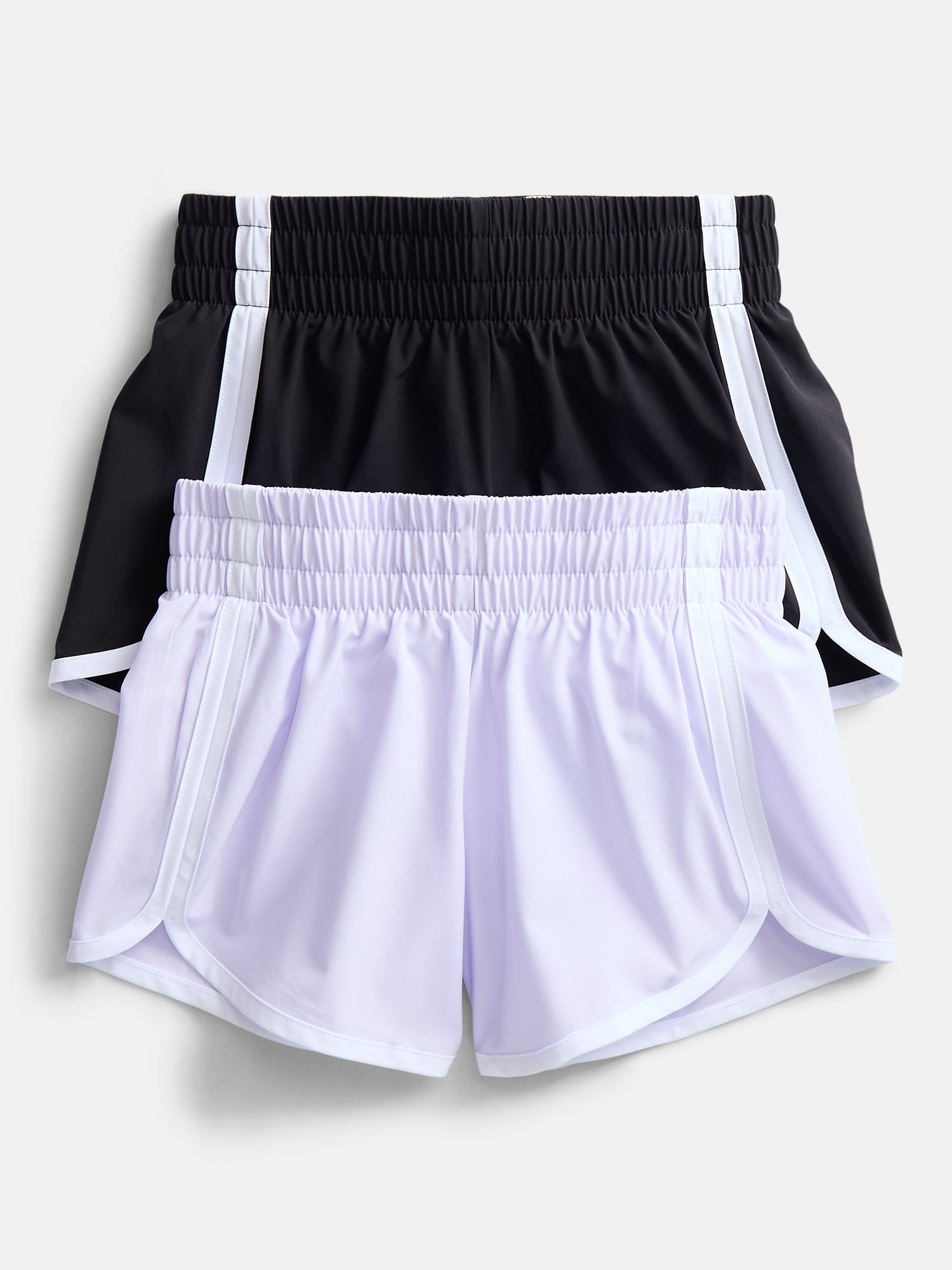 Athletic Works Girls Active Dolphin Shorts, 2-Pack, Sizes 4-18