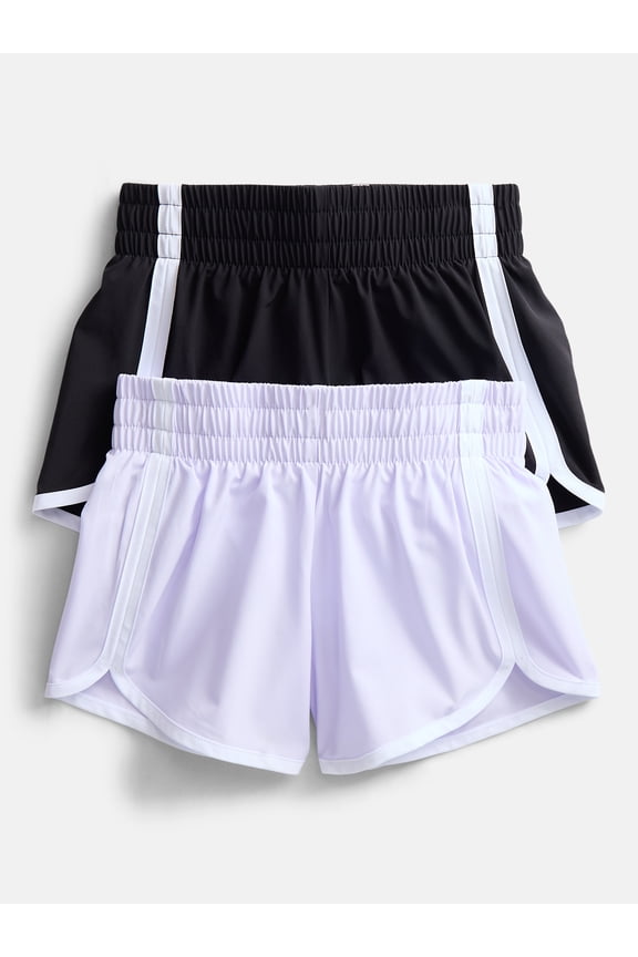 Girls Active Dolphin Shorts, 2-Pack, Sizes 4-18