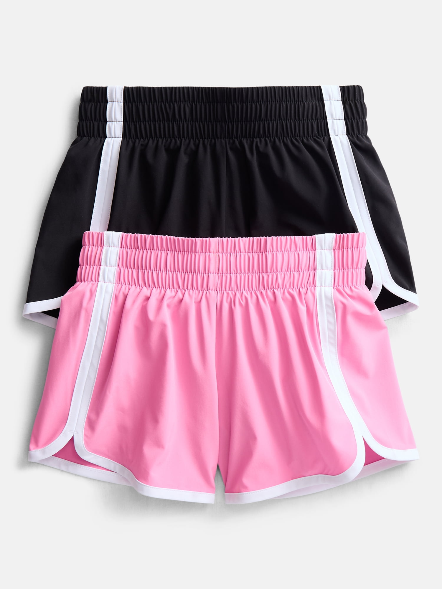 Athletic Works Girls Active Dolphin Shorts, 2-Pack, Sizes 4-18