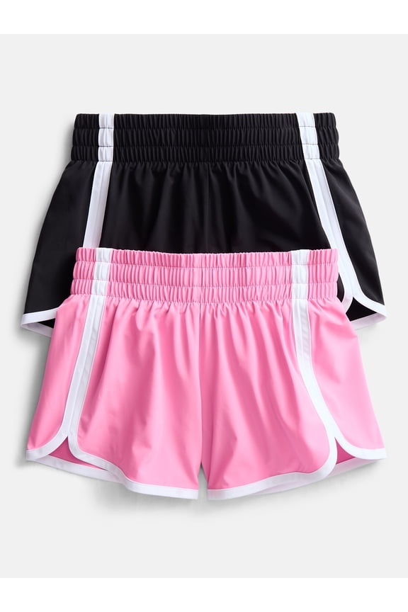 Girls Active Dolphin Shorts, 2-Pack, Sizes 4-18