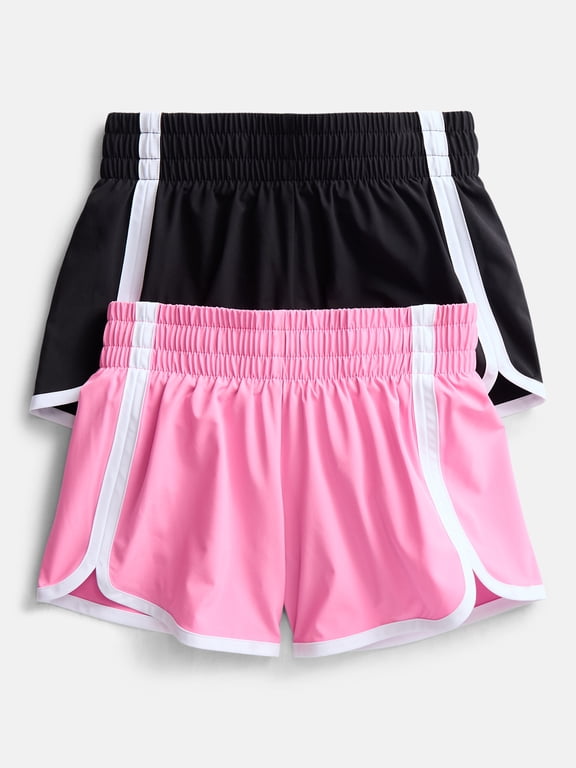 Girls Active Dolphin Shorts, 2-Pack, Sizes 4-18