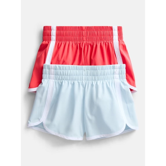 Athletic Works Girls Active Dolphin Shorts, 2-Pack, Sizes 4-18