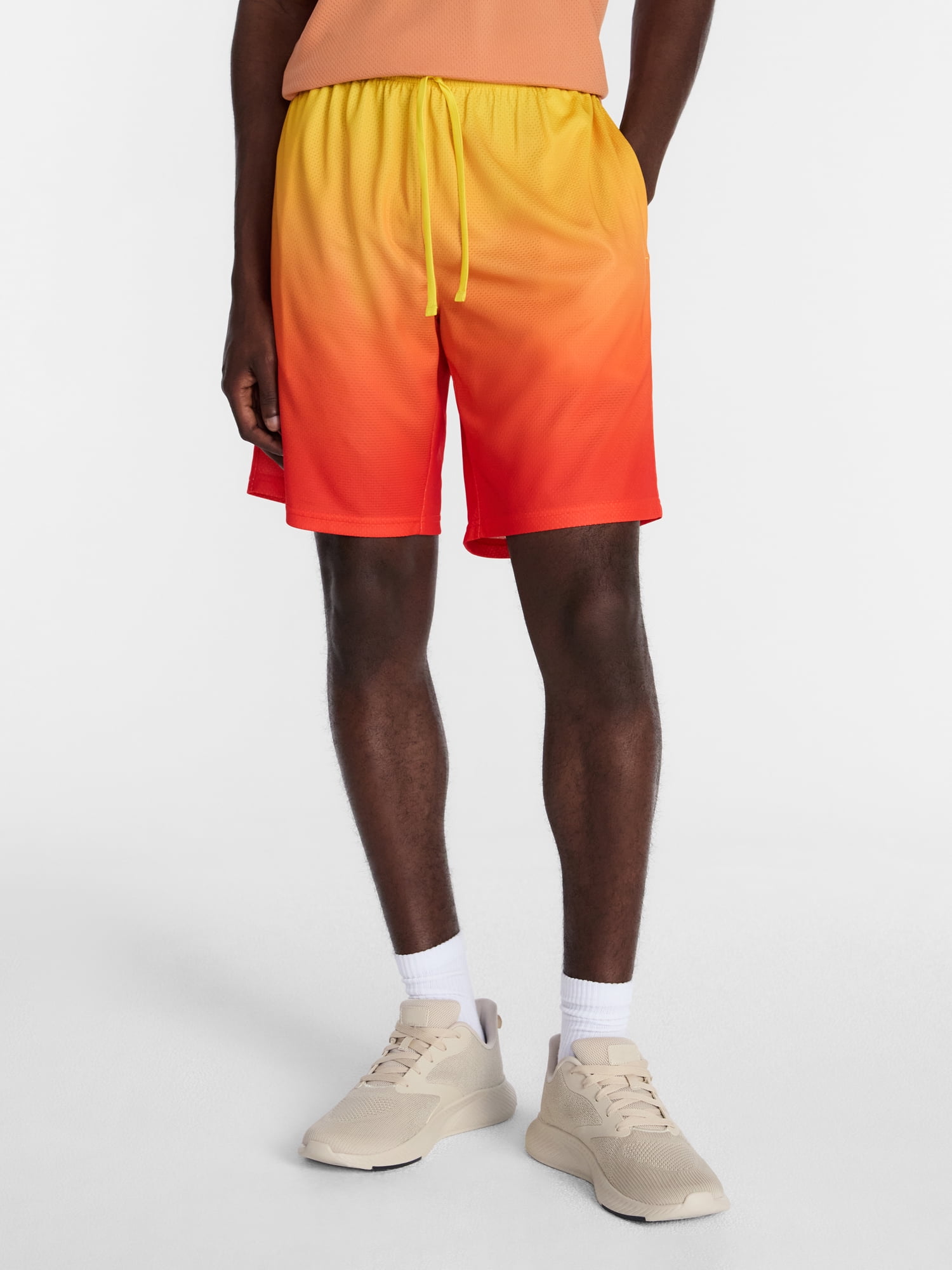 Athletic Works Men's and Big Men's Ombre Mesh Shorts, 7" Inseam, Sizes XS-5XL
