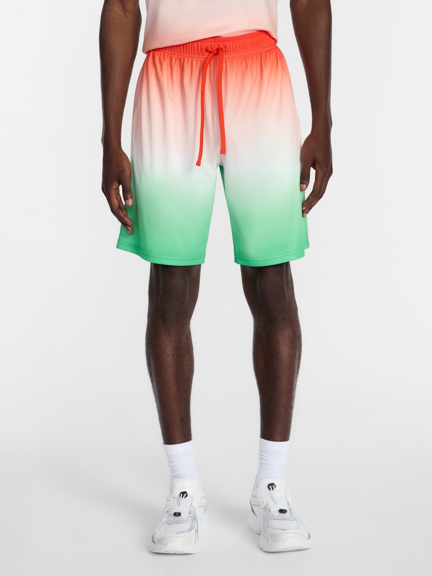 Athletic Works Men's and Big Men's Ombre Mesh Shorts, 7" Inseam, Sizes XS-5XL