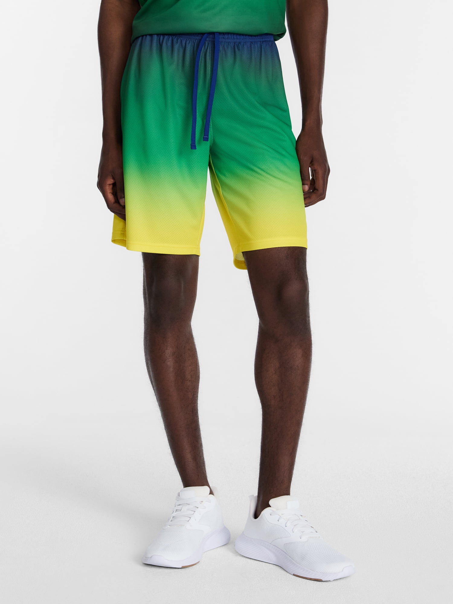 Athletic Works Men's and Big Men's Ombre Mesh Shorts, 7" Inseam, Sizes XS-5XL