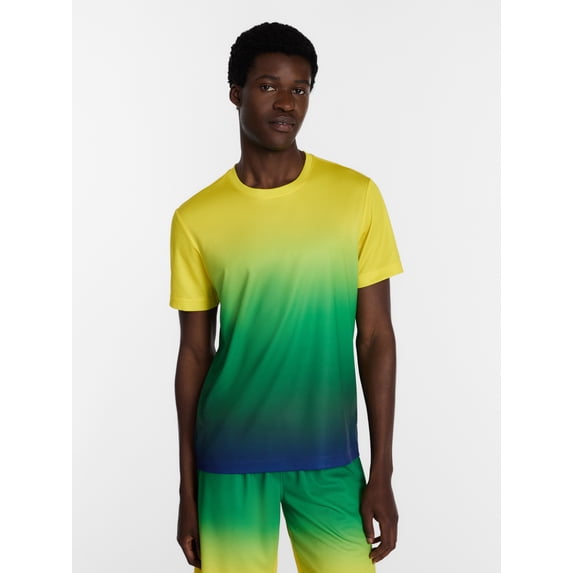 Athletic Works Men's and Big Men's Ombre Mesh Tee, Sizes XS-4XLT