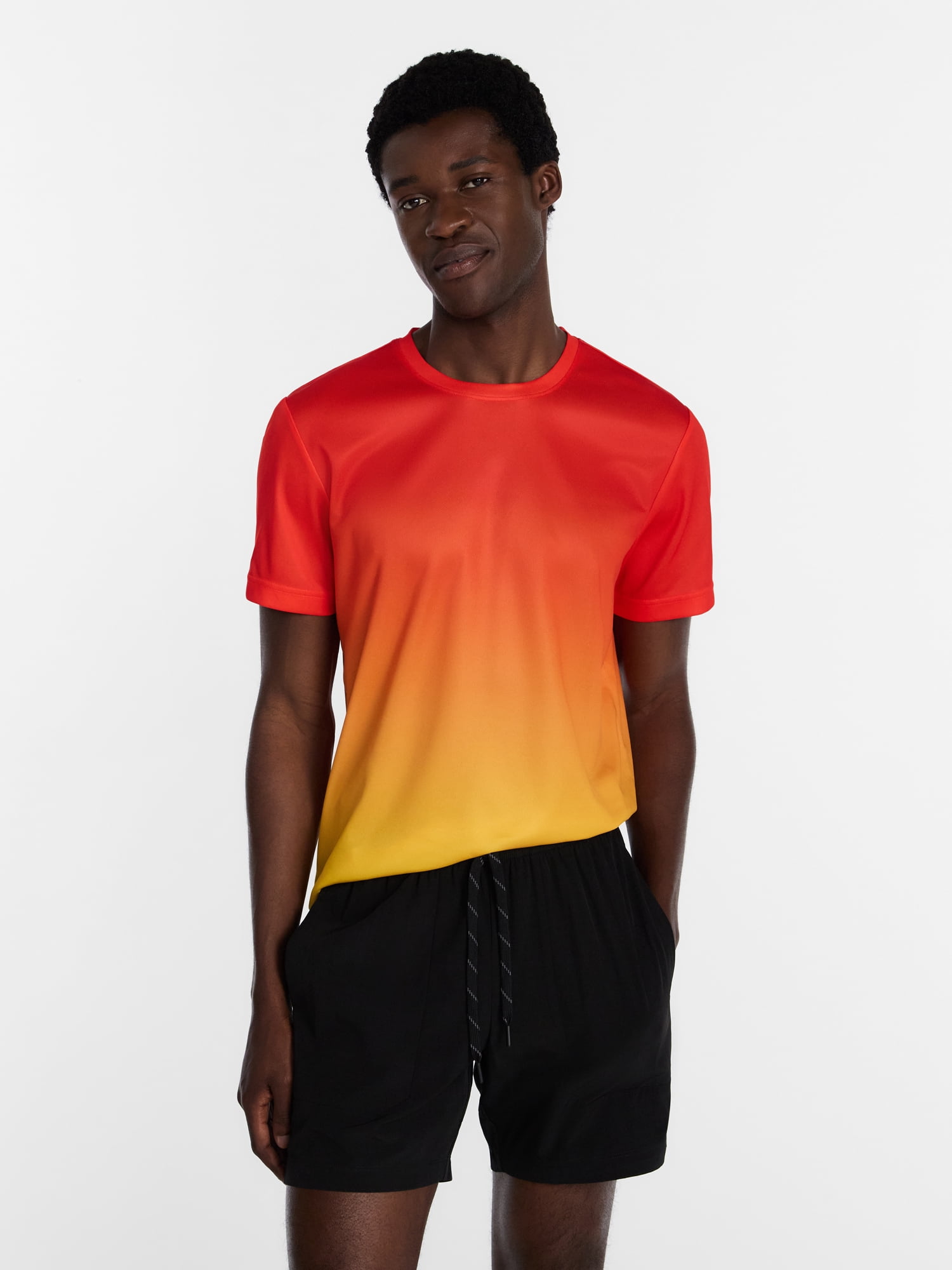 Athletic Works Men's and Big Men's Ombre Mesh Tee, Sizes XS-4XLT