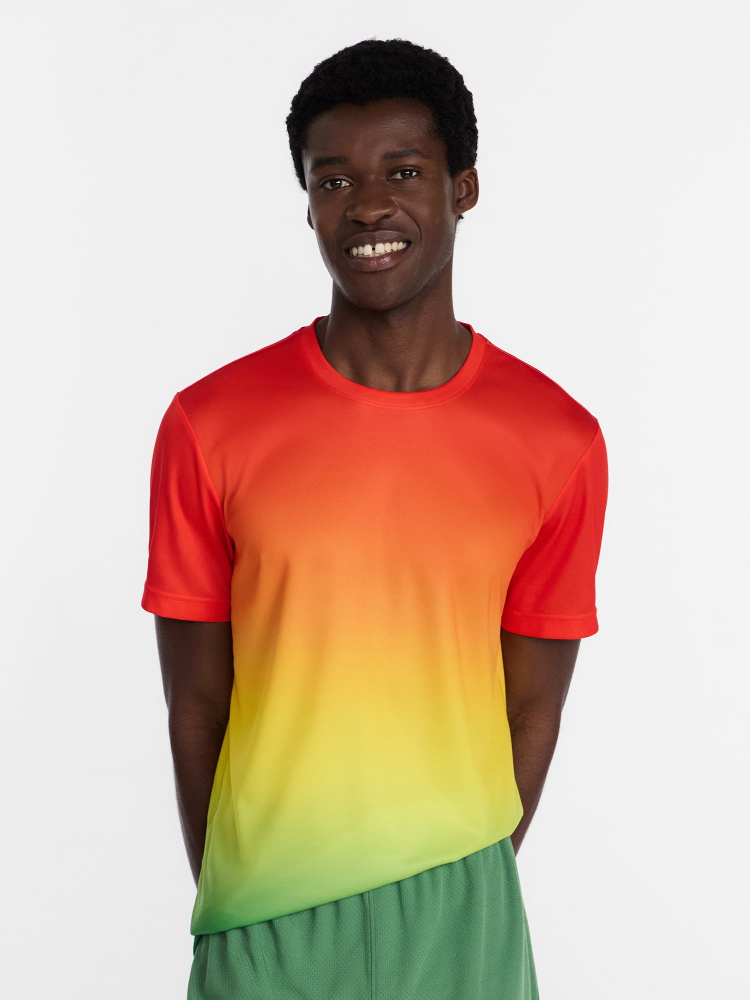 Athletic Works Men's and Big Men's Ombre Mesh Tee, Sizes XS-4XLT