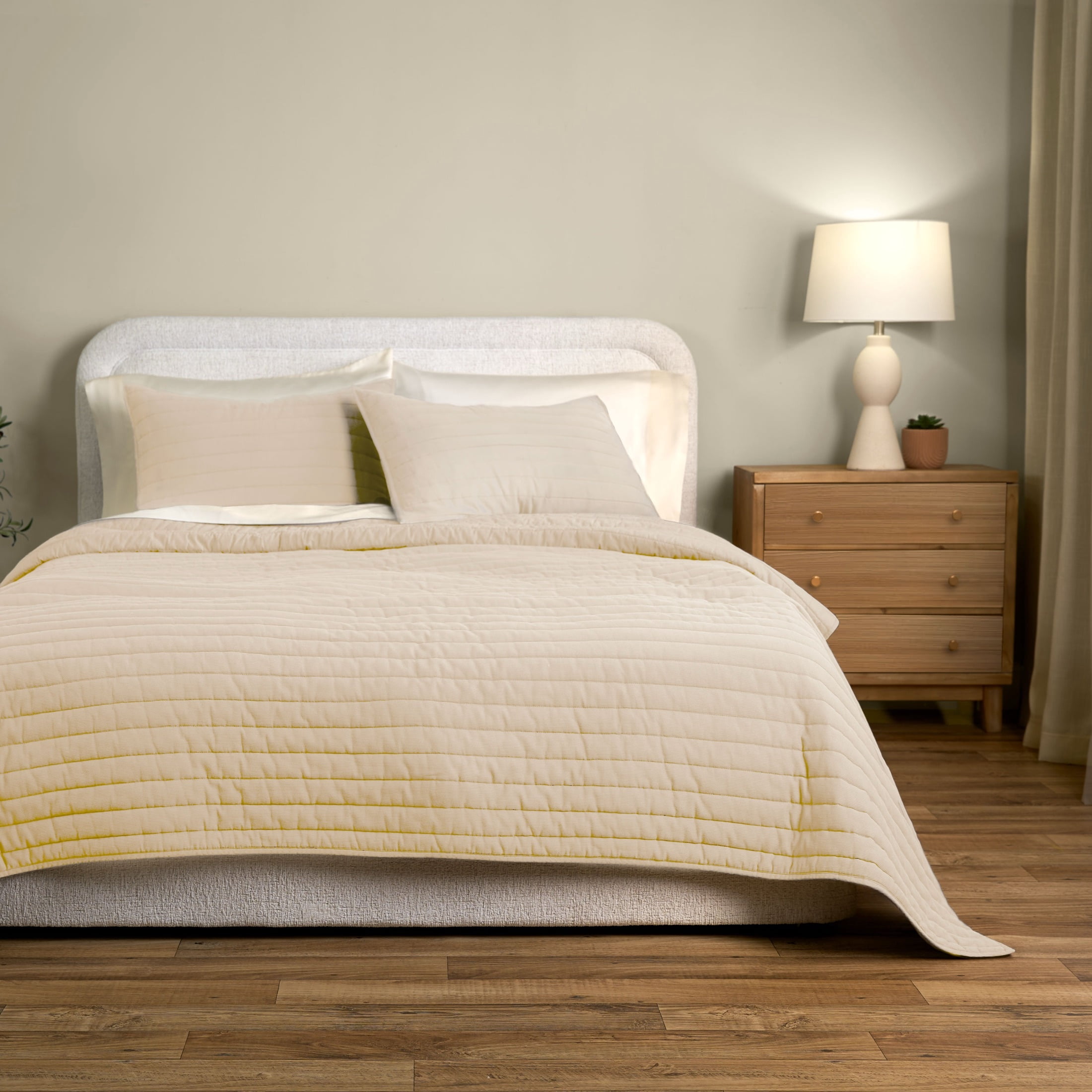 Allswell Organic Cotton 3-Piece Quilt Set, Vanilla Dream, Full/Queen