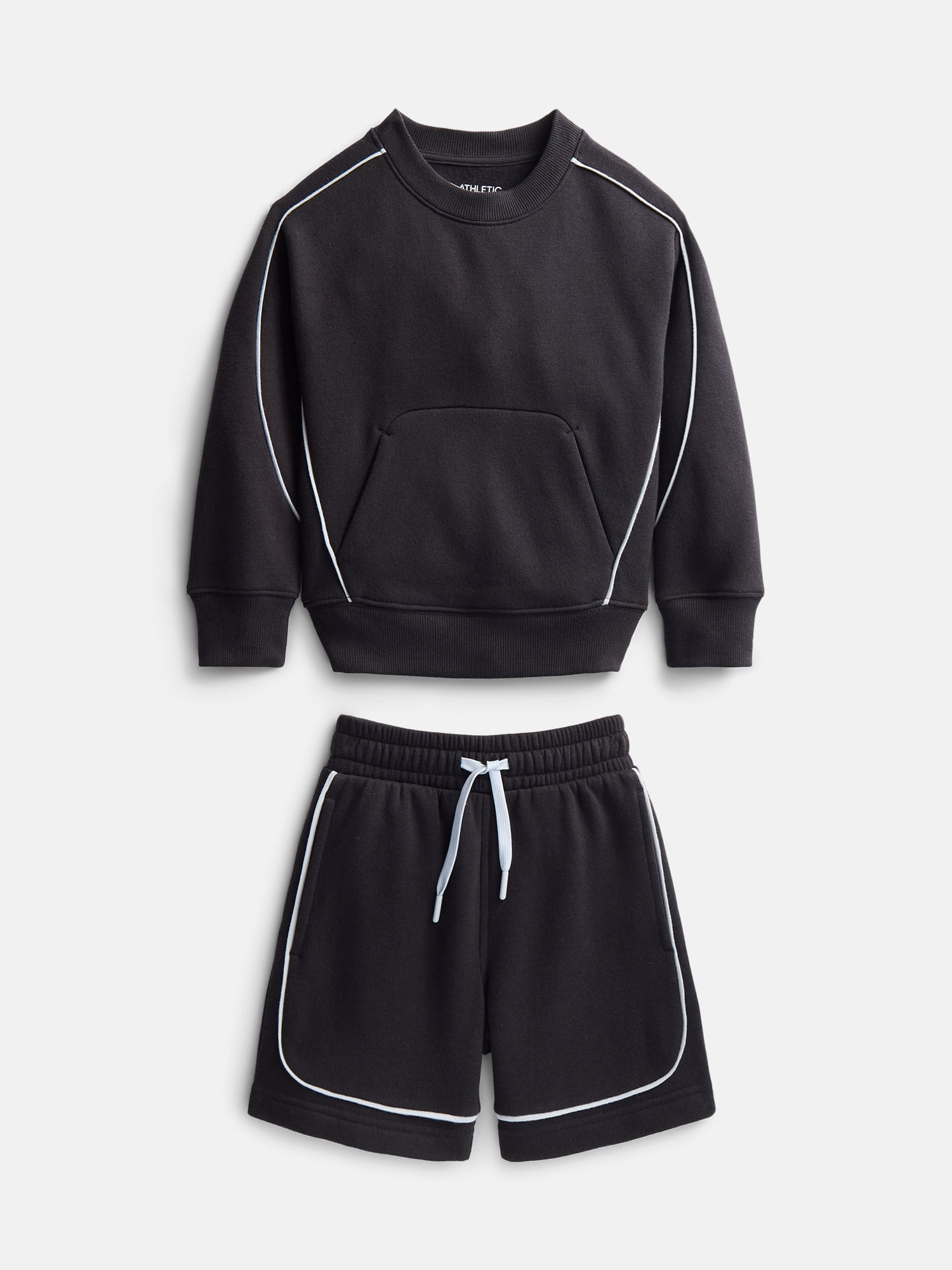 Athletic Works Boys Fleece Sweatshirt and Sweatshorts Set, 2 Piece, Sizes 4-18 & Husky