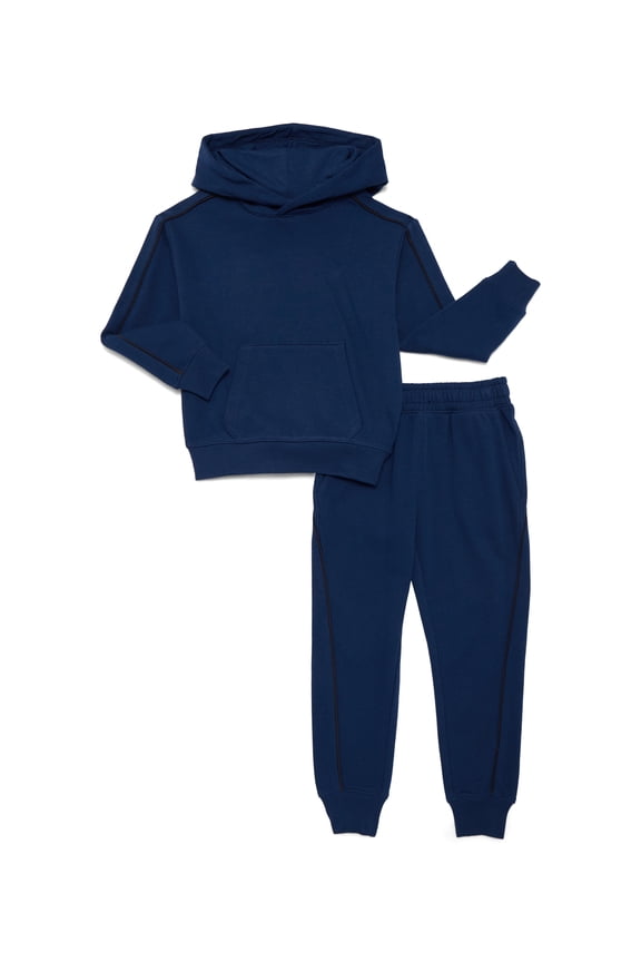 Little and Big Boys Piped Fleece Hoodie and Sweatpants Set, 2-Piece, Sizes 4-18 & Husky