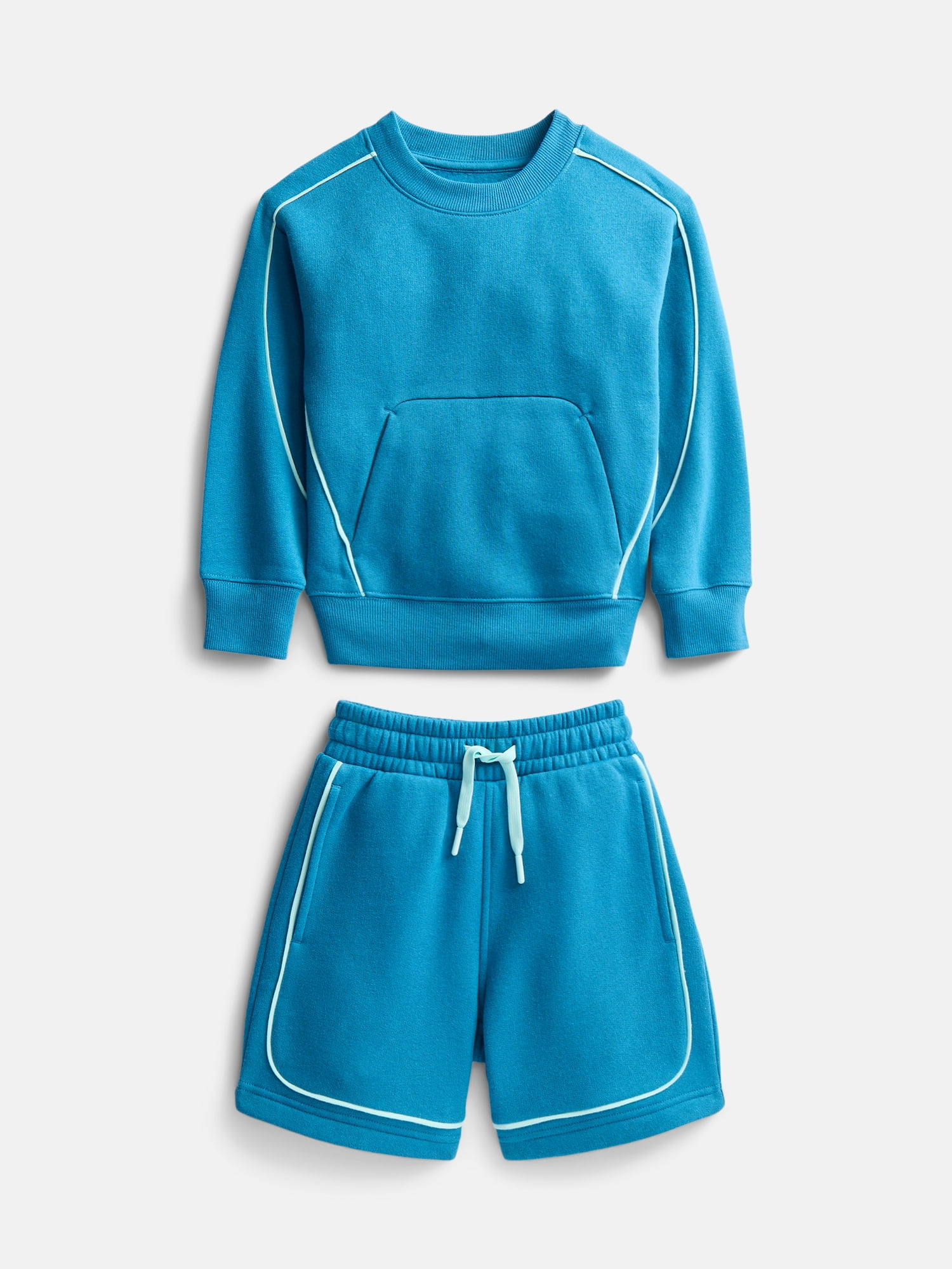 Athletic Works Boys Fleece Sweatshirt and Sweatshorts Set, 2 Piece, Sizes 4-18 & Husky