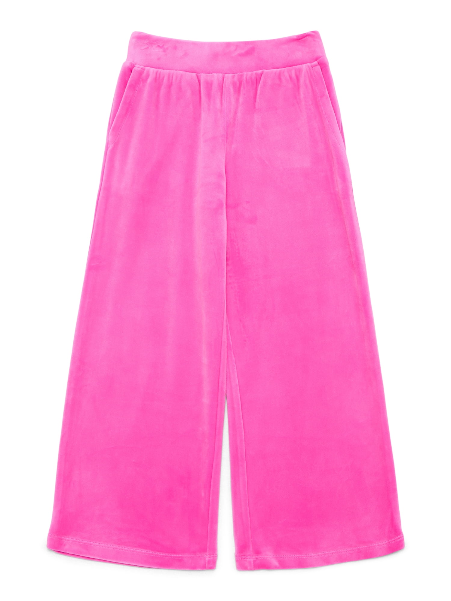 Athletic Works Girls Plush Velour Wide Leg Pants, Sizes 4-18