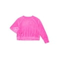thumbnail image 1 of Athletic Works Girls Plush Velour Sweatshirt, Sizes 4-18, 1 of 3