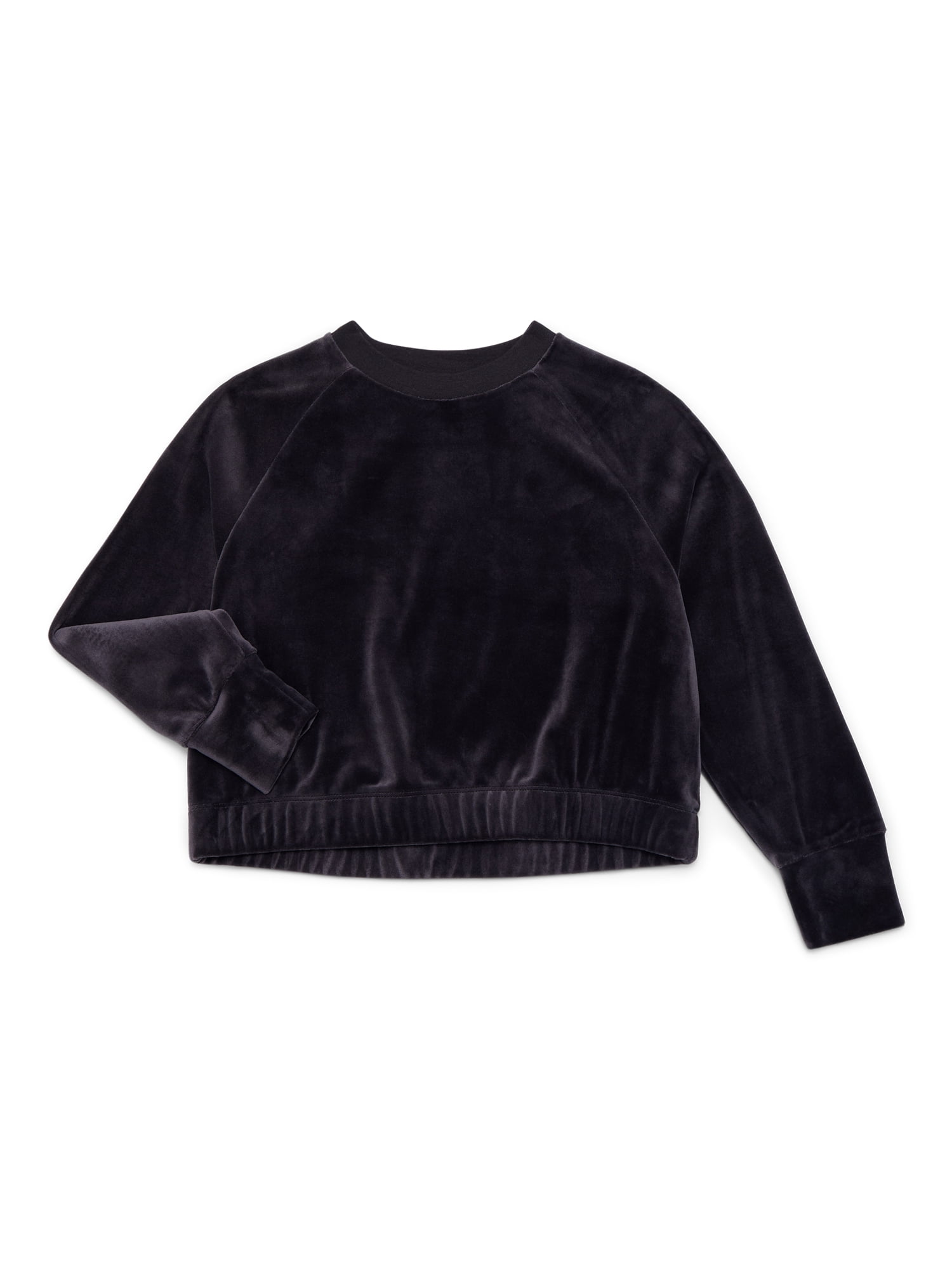 Athletic Works Girls Plush Velour Sweatshirt, Sizes 4-18