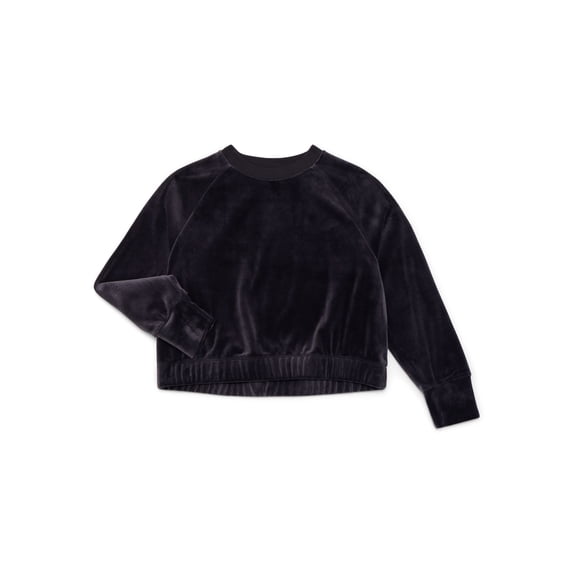 Athletic Works Girls Plush Velour Sweatshirt, Sizes 4-18