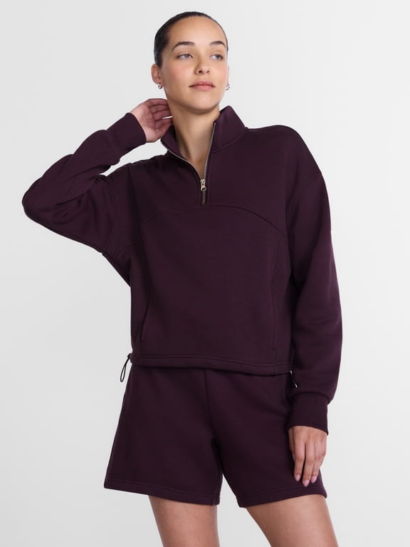 Women's Quarter Zip Fleece Sweatshirt, Sizes XS-XXXL