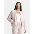 thumbnail image 1 of Athletic Works Women's Zip Front Fleece Bomber Jacket, Sizes XS-XXXL, 1 of 5