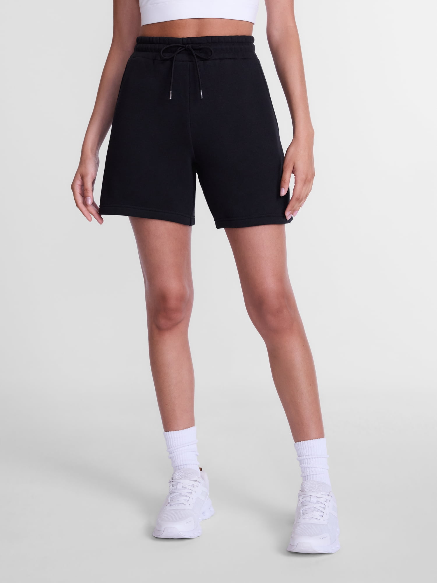 Athletic Works Women's Pull On Fleece Shorts, 6" Inseam, Sizes XS-XXXL