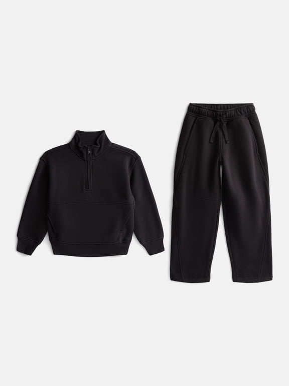 Boys’ Fleece Quarter Zip Pullover and Sweatpants Set, 2-Piece, Sizes 4-18 & Husky