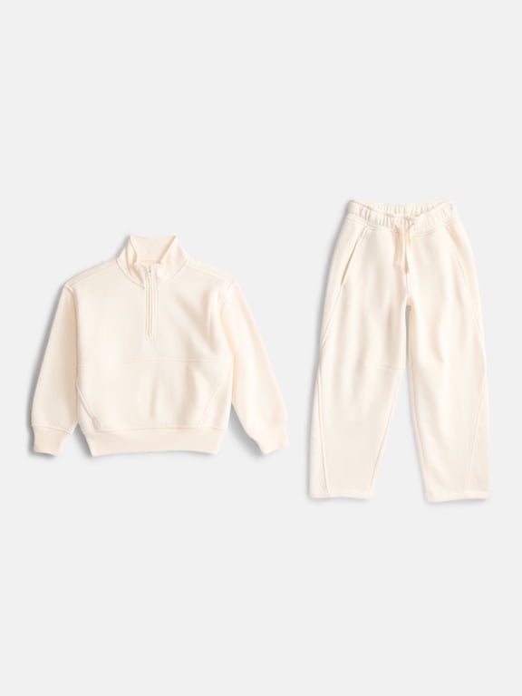 Boys’ Fleece Quarter Zip Pullover and Sweatpants Set, 2-Piece, Sizes 4-18 & Husky