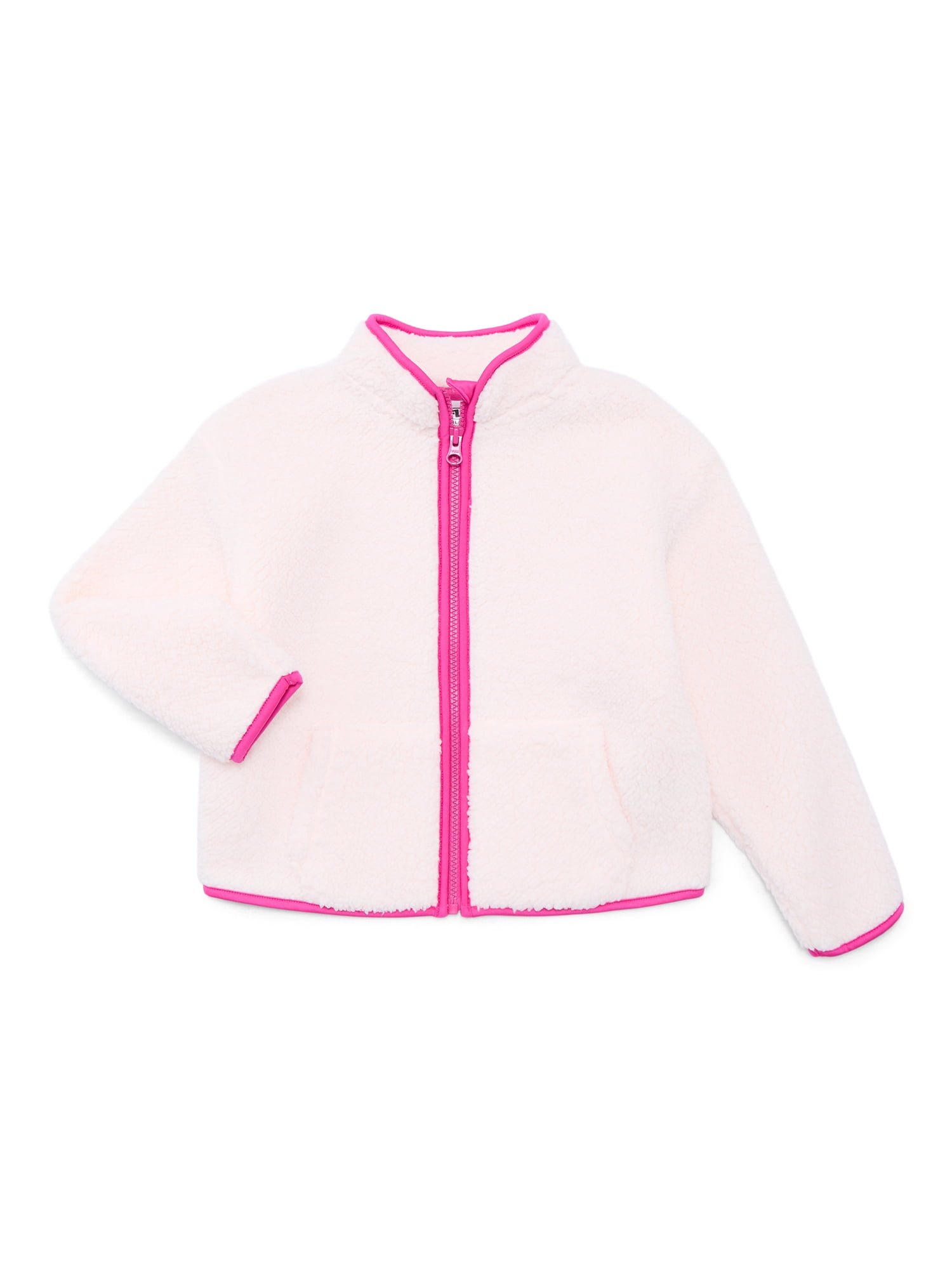 Athletic Works Girls Faux Shearling Zip Jacket, Sizes 4-18
