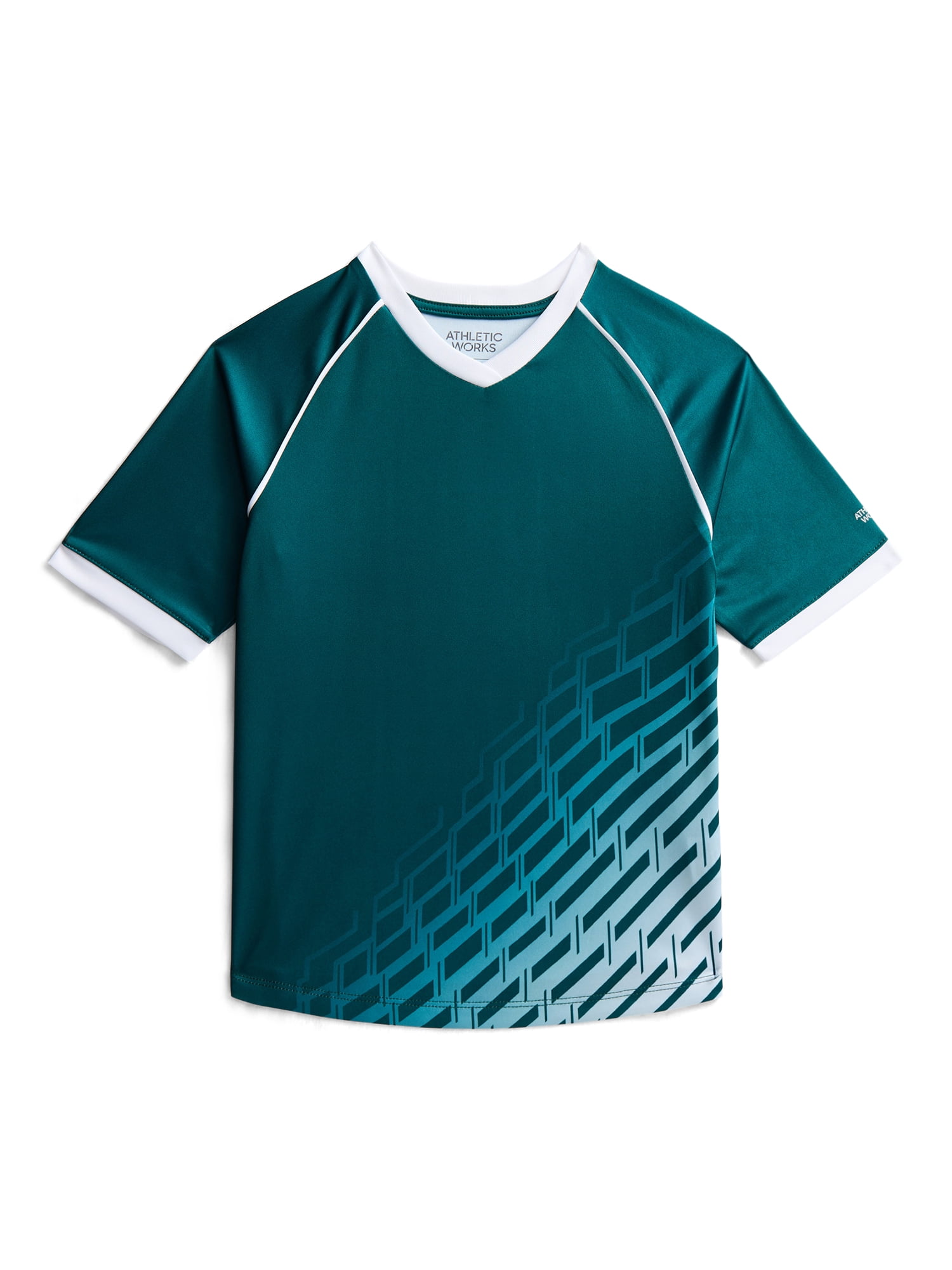 Athletic Works Boys Soccer Jersey Tee with Short Sleeves, Sizes XS-XXL
