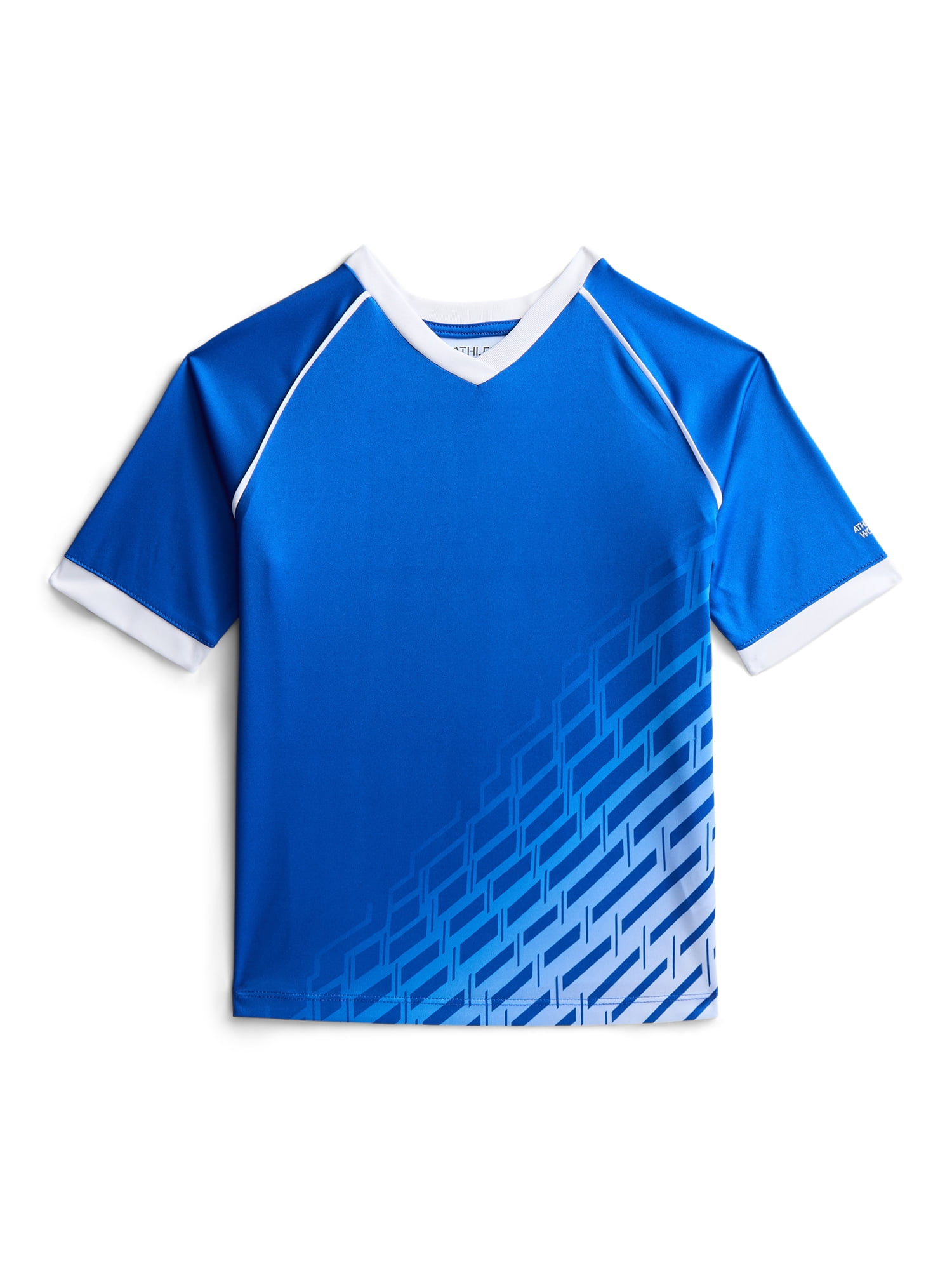 Athletic Works Boys Soccer Jersey Tee with Short Sleeves, Sizes XS-XXL
