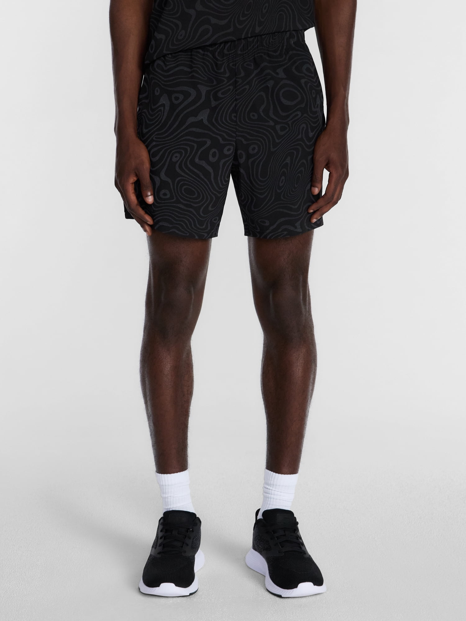 Athletic Works Men's Reflective Print Soccer Shorts, 6" Inseam, Sizes XS-3XL