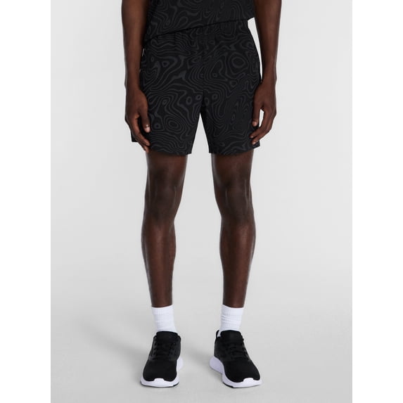 Athletic Works Men's Reflective Print Soccer Shorts, 6" Inseam, Sizes XS-3XL