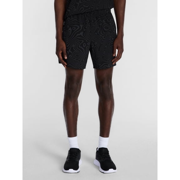 Athletic Works Men's Reflective Print Soccer Shorts, 6" Inseam, Sizes XS-3XL