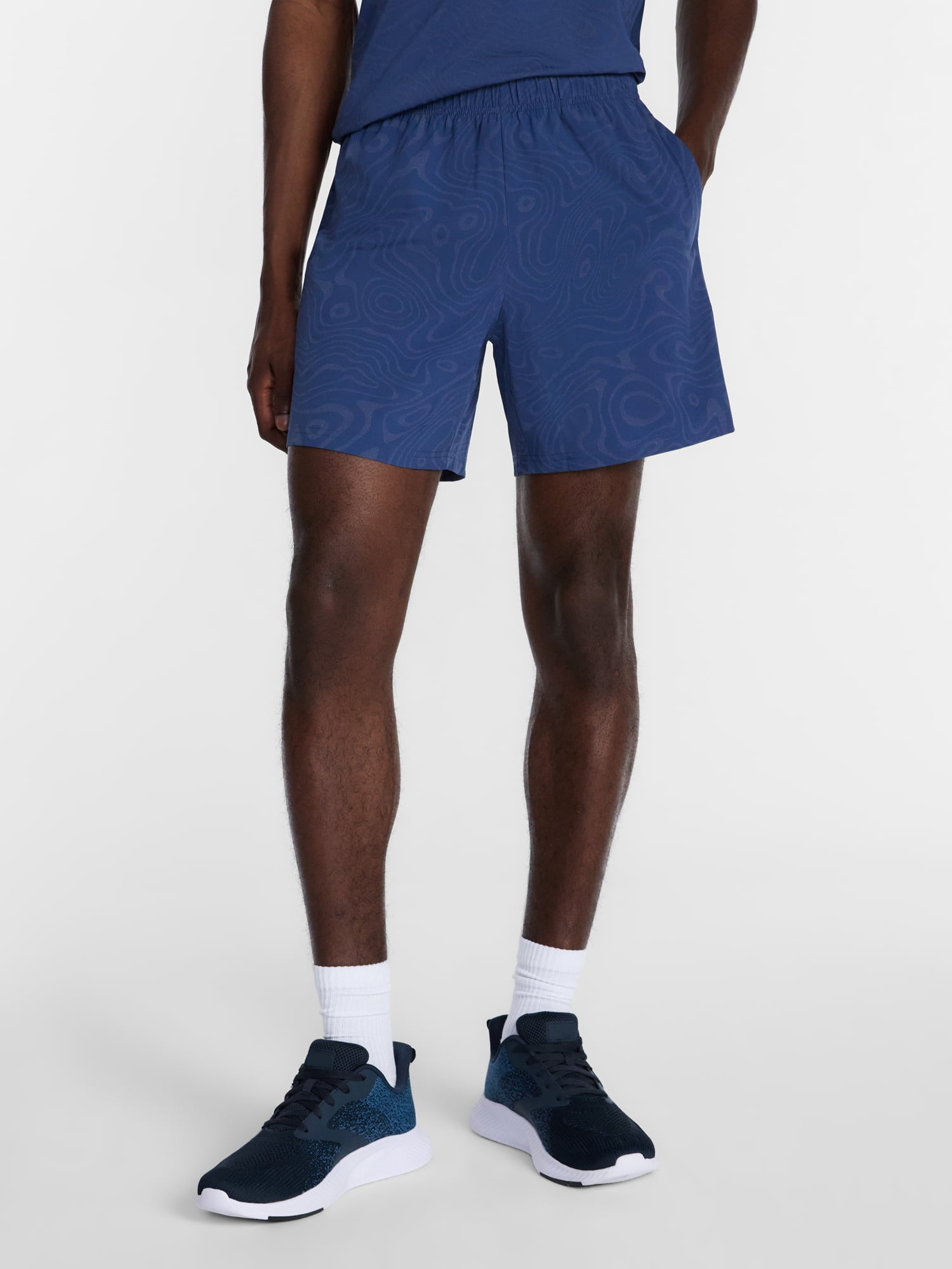 Athletic Works Men's Reflective Print Soccer Shorts, 6" Inseam, Sizes XS-3XL