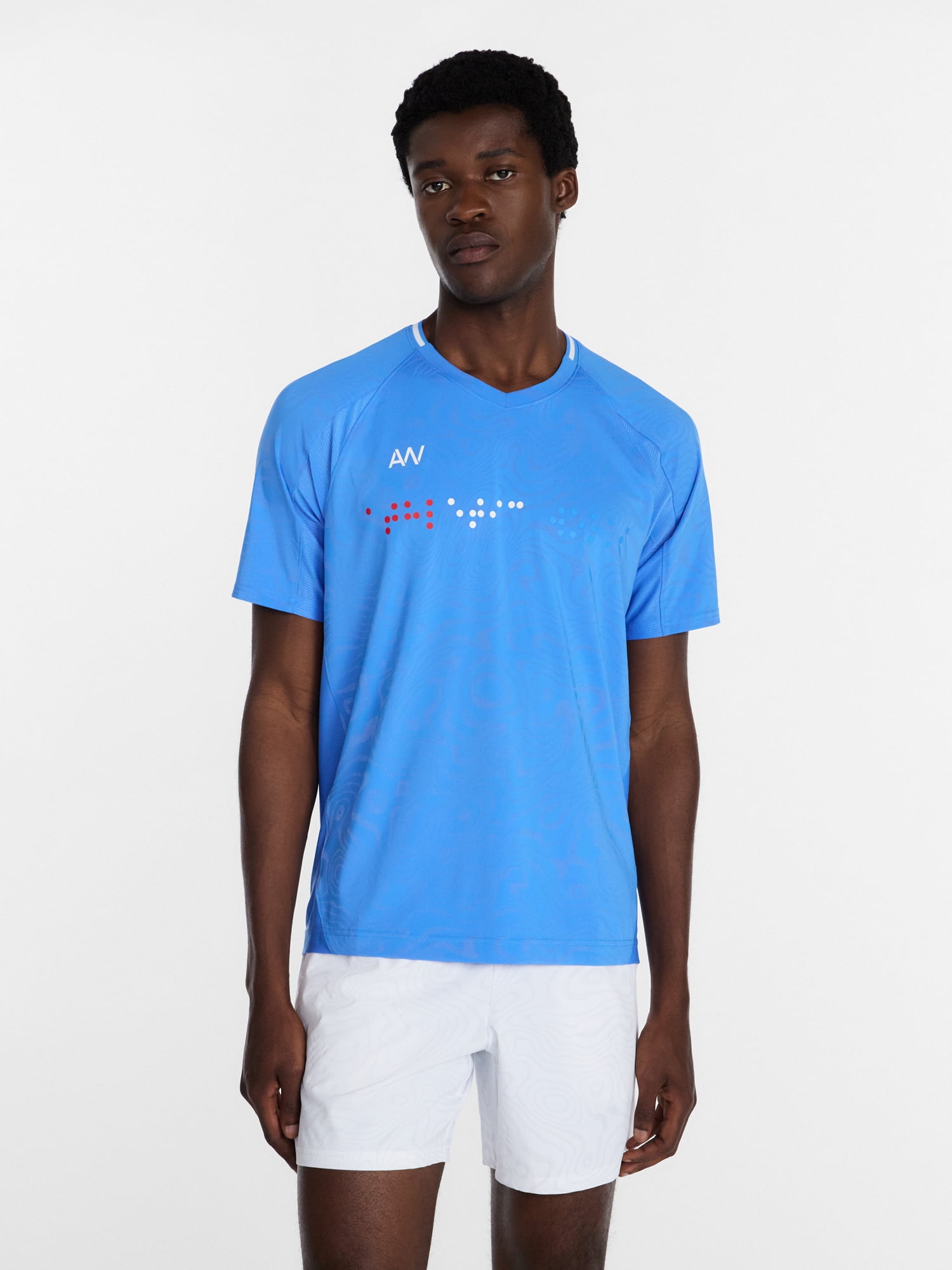 Athletic Works Men's Reflective Print Soccer Style Performance Shirt, Sizes XS-3XL