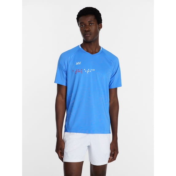 Athletic Works Men's Reflective Print Soccer Style Performance Shirt, Sizes XS-3XL