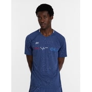 Men's Reflective Print Soccer Style Performance Shirt, Sizes XS-3XL
