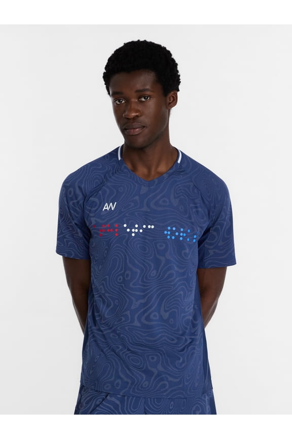 Men's Reflective Print Soccer Style Performance Shirt, Sizes XS-3XL