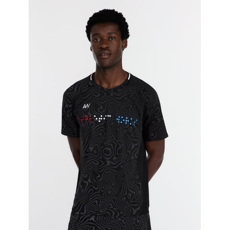 Athletic Works Men's Reflective Print Soccer Style Performance Shirt, Sizes XS-3XL