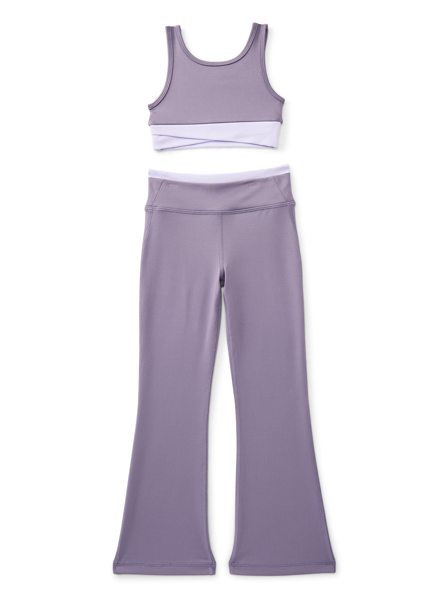 Athletic Works Girls Sports Bra and Leggings Set, 2-Piece, Sizes 4-18