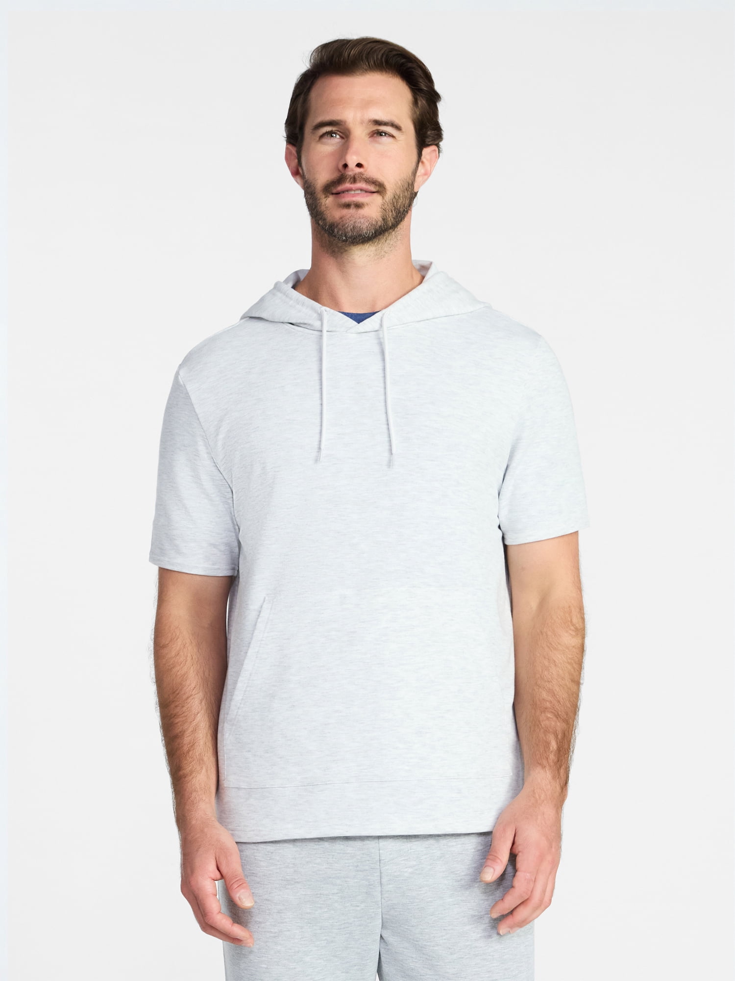 Athletic Works Men's and Big Men's Performance Coach Style Short Sleeve Hoodie Sweatshirt, Sizes XS-5XL