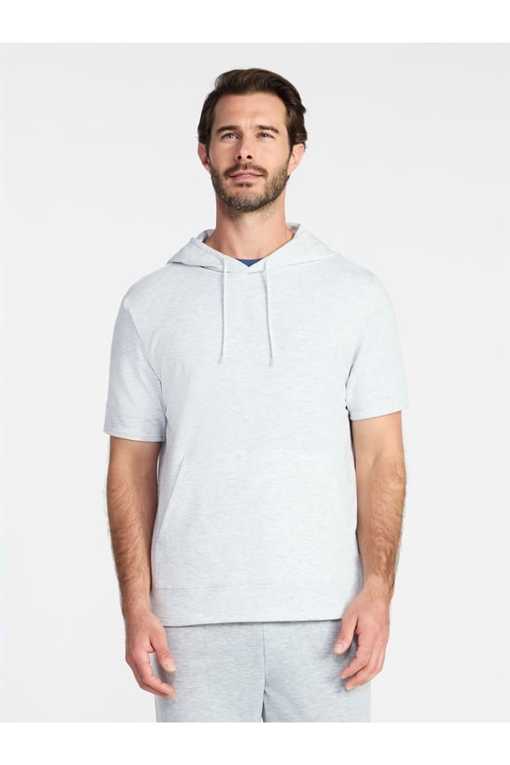 Men's and Big Men's Performance Coach Style Short Sleeve Hoodie Sweatshirt, Sizes XS-5XL