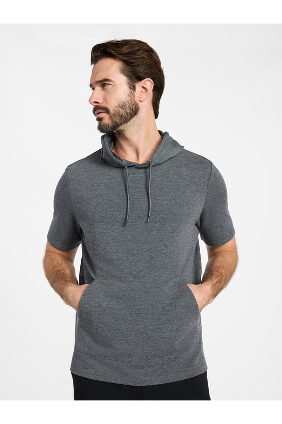 Men's and Big Men's Performance Coach Style Short Sleeve Hoodie Sweatshirt, Sizes XS-5XL