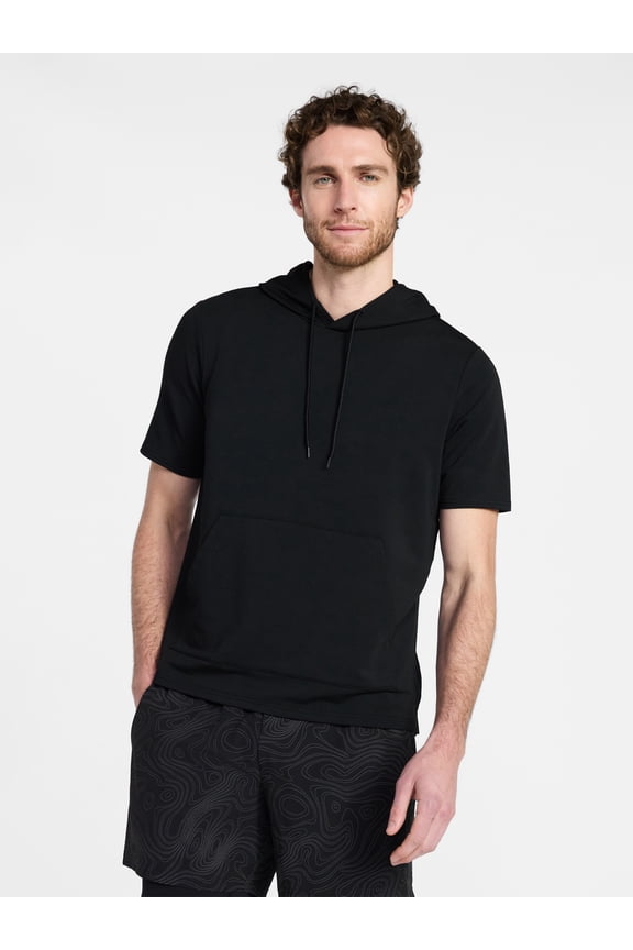 Men's and Big Men's Performance Coach Style Short Sleeve Hoodie Sweatshirt, Sizes XS-5XL