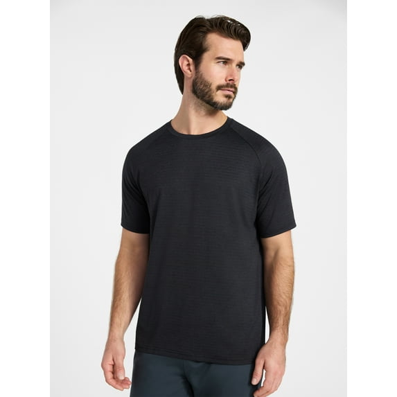 Athletic Works Men's Stripe Jersey Tee with Short Sleeves, Sizes S-3XL