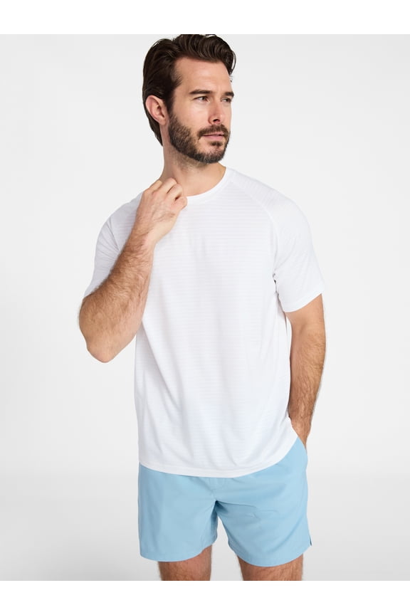 Men's and Big Men's Stripe Jersey Tee with Short Sleeves, Sizes XS-4XLT