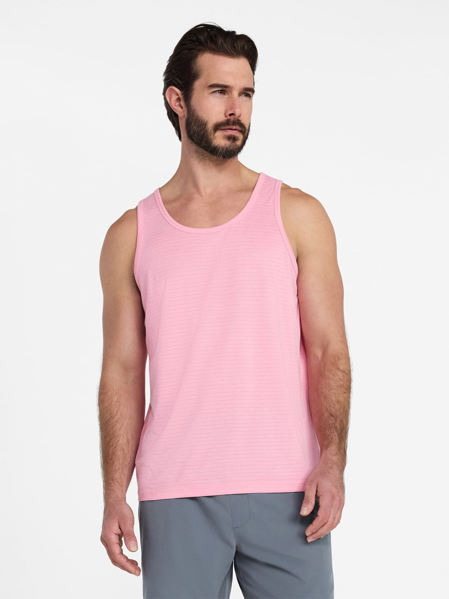 Athletic Works Men's and Big Men's Stripe Jersey Active Tank Top, Sizes S-3XL