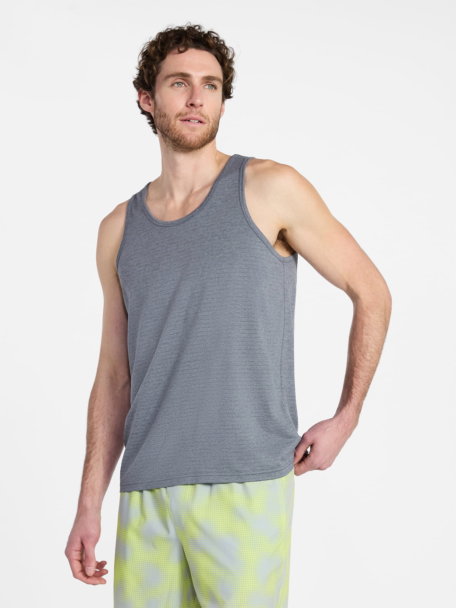 Athletic Works Men's and Big Men's Stripe Jersey Active Tank Top, Sizes S-3XL