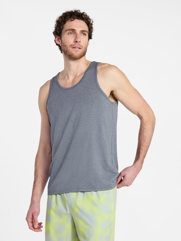 Men's and Big Men's Stripe Jersey Active Tank Top, Sizes S-3XL