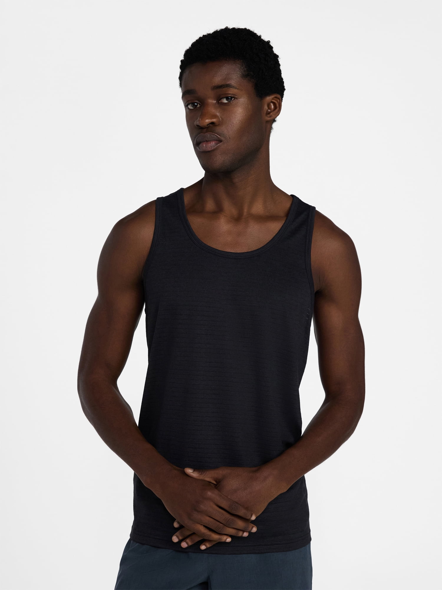Athletic Works Men's and Big Men's Stripe Jersey Active Tank Top, Sizes S-3XL