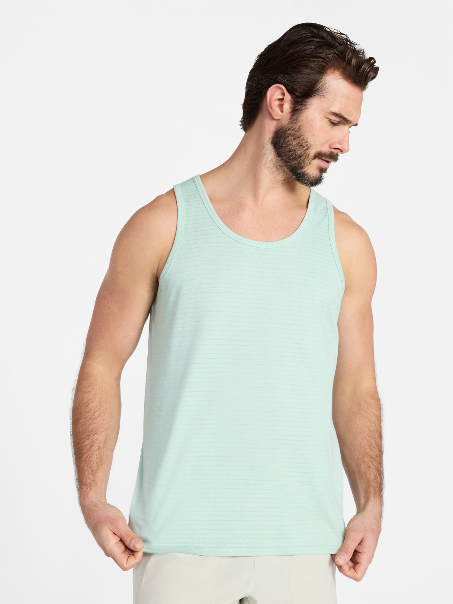 Athletic Works Men's and Big Men's Stripe Jersey Active Tank Top, Sizes S-3XL