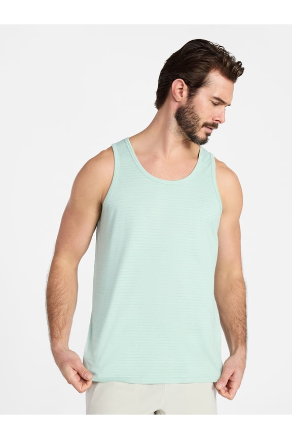 Men's and Big Men's Stripe Jersey Active Tank Top, Sizes S-3XL